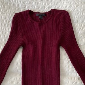 Burgundy tight knit sweater dress